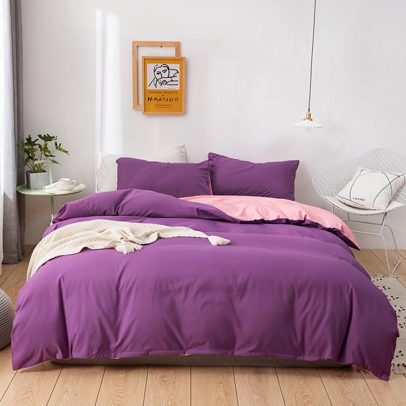 Soft, Skin-Friendly Solid Color Quilt Cover for All Seasons - Ideal for Student Dorms
