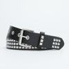 Punk Men'S Belt Metal Pyramid Square Bead Rivet Decorative Corn Buckle Hollow Belt Women