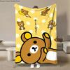 Anime Cute Cartoon R-Rilakkuma Flannel Blanket Fluffy Children and Adults Sofa Plush Bedspread Throw Lunch Blanket for Sofa Bed
