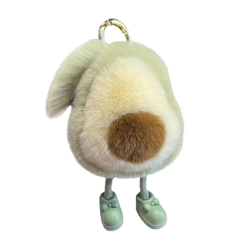 Adorable Faux Mink Fur Avocado Keychain & Plush Backpack Charm