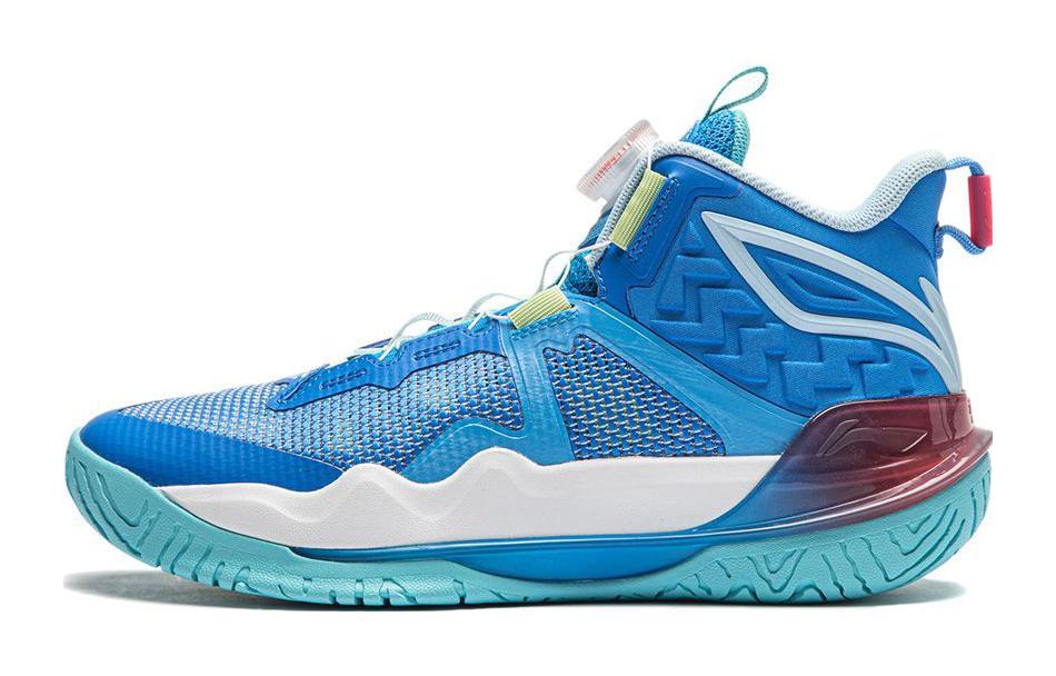 Li Ning YOUNG Авангард Сила КОМАНДА 3 V3 Средняя высота Детские Баскетбольные Кроссовки Сине-Белые Детские YKBU038-9 41