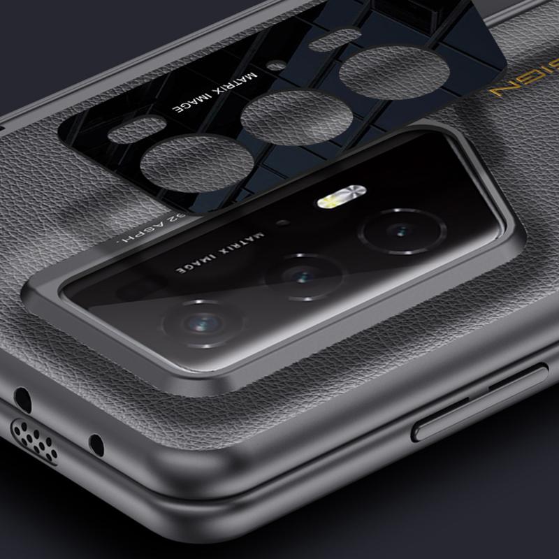 Für Honor Magic V2 RSR Porsche Design Hülle Lederbeschichtetes PC Magnetischer Ständer Handyhülle mit Blickschutzfolie