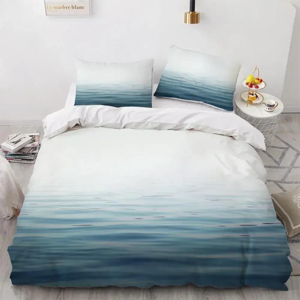 Tropic Ocean Style Sandy Shore Sea Comfortable Duvet Quilt Cover Pillowcase Bedding Set Children Bedroom Decoration Home Textile