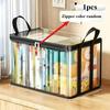 Caja de Almacenamiento Grande de Plástico Transparente Grueso con Tapa Abisagrada, Organizador Resistente Duradero de Alta Capacidad, Perfecta para el Hogar, Camping, Viajes
