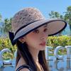 Chic Korean Style Breathable Straw Sun Hat with Bowknot - Women's Foldable Design