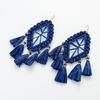 Raffia Hand-Woven Dreamcatcher Earrings with Ear Hooks