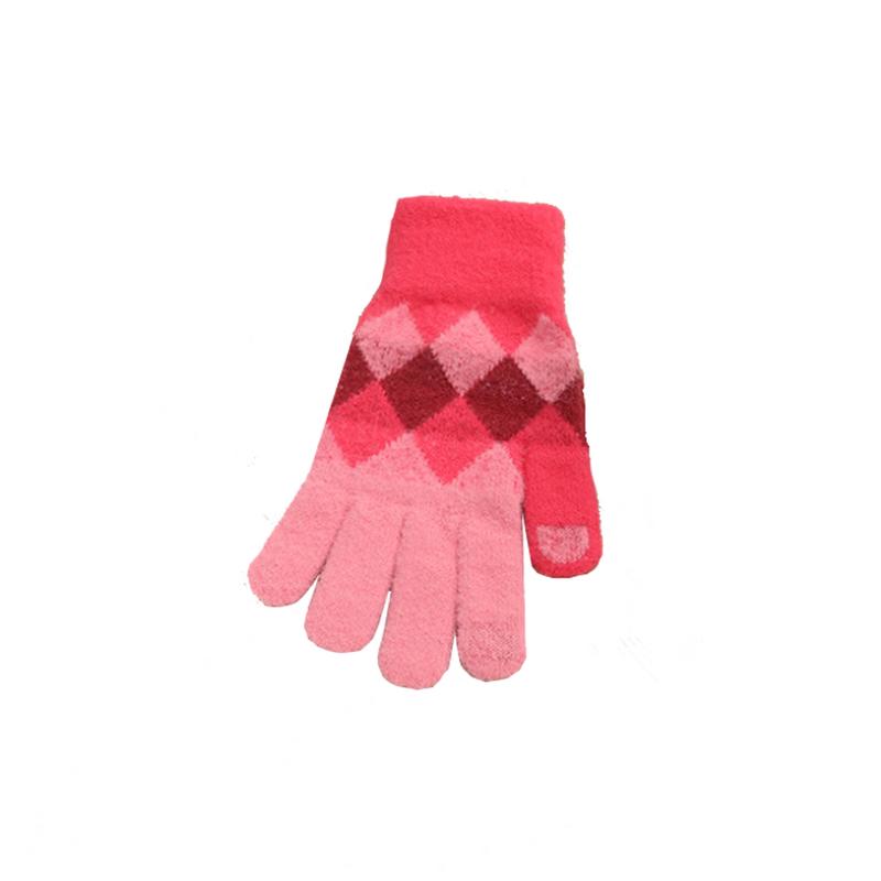 Diamond Lattice Winter Warm Knitted Gloves