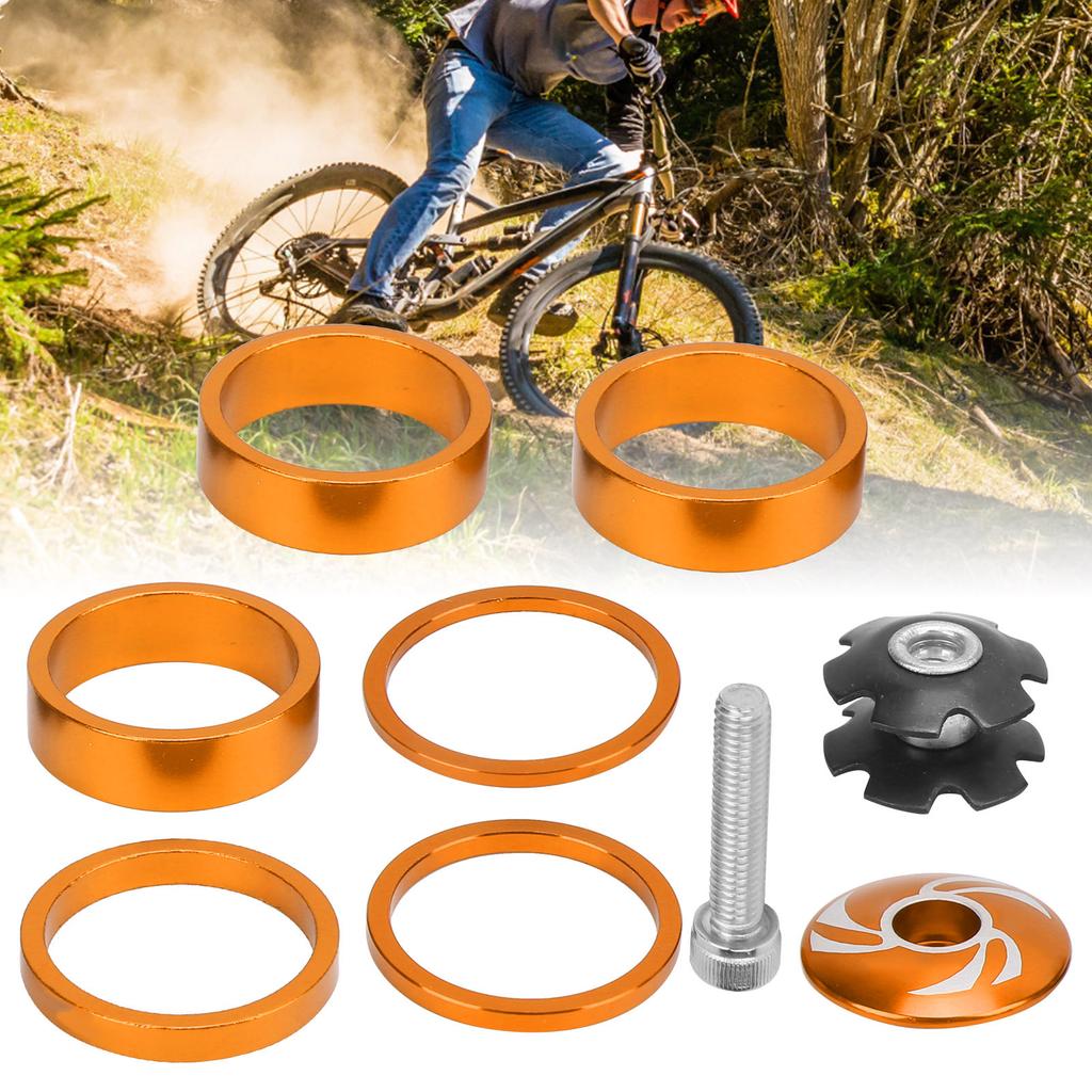 6Pcs Bike Headset Spacer Aluminium Alloy Handlebar Stem Spacers for Mountain Bike