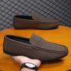 Summer Men Casual Shoes Leather Moccasins Breathable Slip on Italian Boat Shoes Luxury Brand Mens Driving Loafers Size 39-46