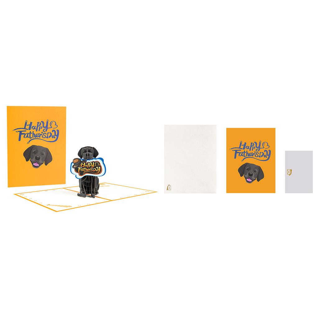 Unique 3D Father's Day Card Black3D Labrador Greeting Card Father's Day Greeting Card Graduation for Dog Enthusiasts