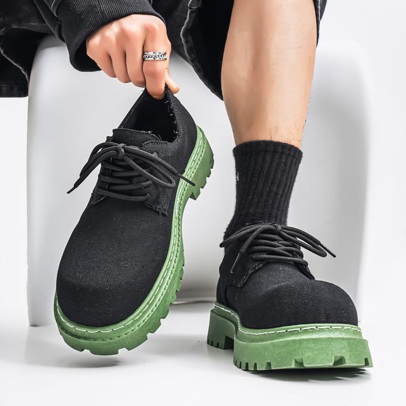 Men's shoes 2025 spring new British style casual versatile men's thick-soled wear-resistant retro big head leather shoes tide