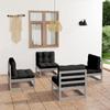 Day and Night - Day and Night Garden Furniture Set 4 Pieces and Cushions Solid Pine Wood