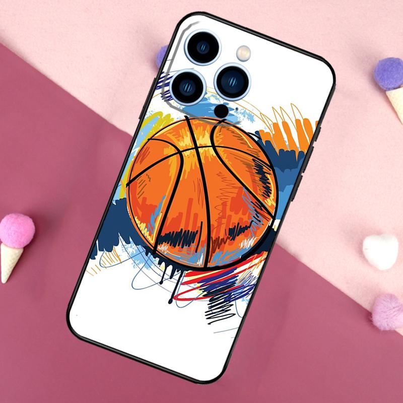 Basketball Ball Case For iPhone 16 15 Pro Max 11 12 13 Mini 14 15 Pro Max 15 Plus XR 16e Phone Back Cover
