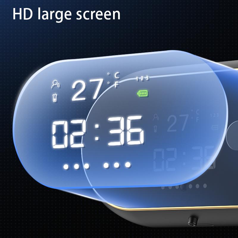 Touchless Automatic Foam Soap Dispenser Time Temperature Display USB Charging Waterproof Auto Induction Liquid Soap Dispenser