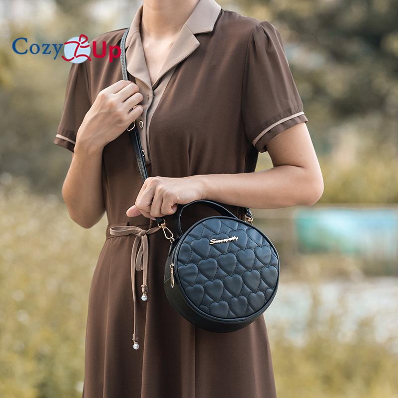 Cozy Up Lingge Bolsa redonda pequena para mulheres Nicho Bolsa transversal de um ombro