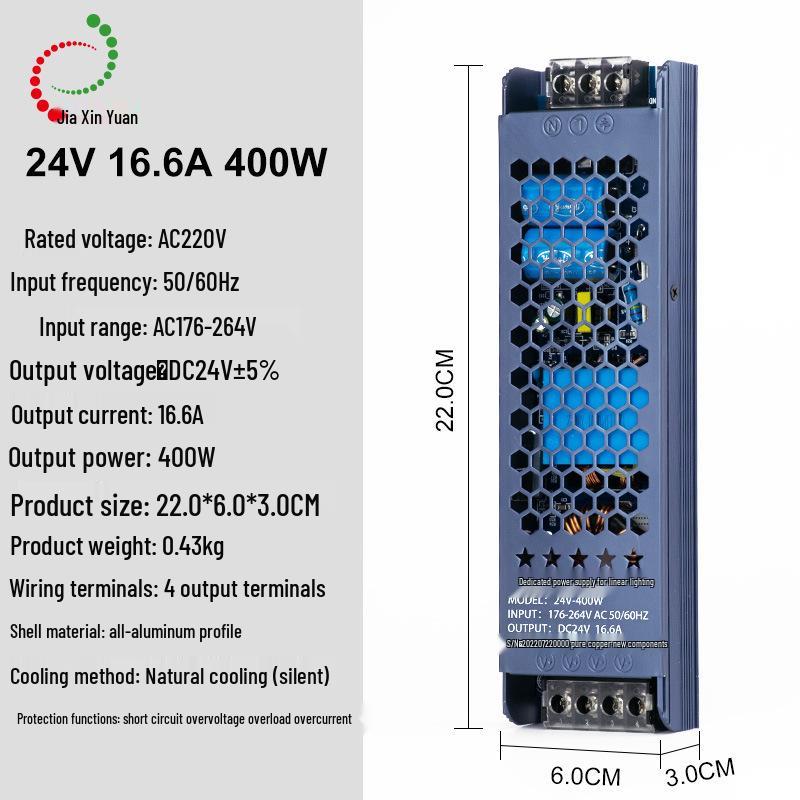 Schwarzes King Kong LED Netzteil Transformator 220V auf 12V/24V/48V, 60W-400W