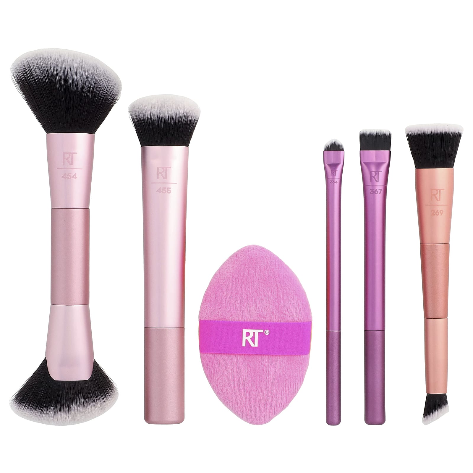 

Real Techniques Big Blend Energy Brush + Double-Sided Puff Set, 6-Piece Set