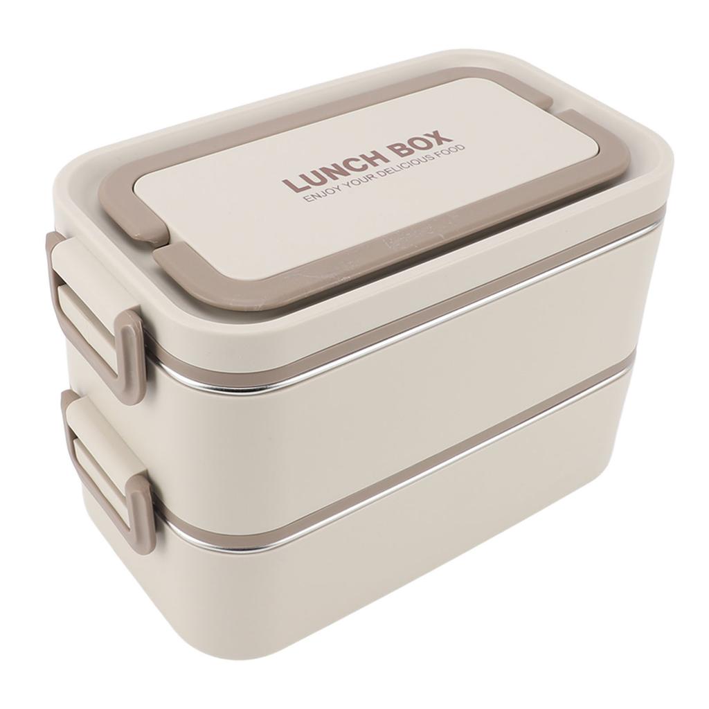 2 Tier Stackable   Box 304 Stainless Steel Insulated Lunch Containers Lkproof Compartment Portable Food Container for School