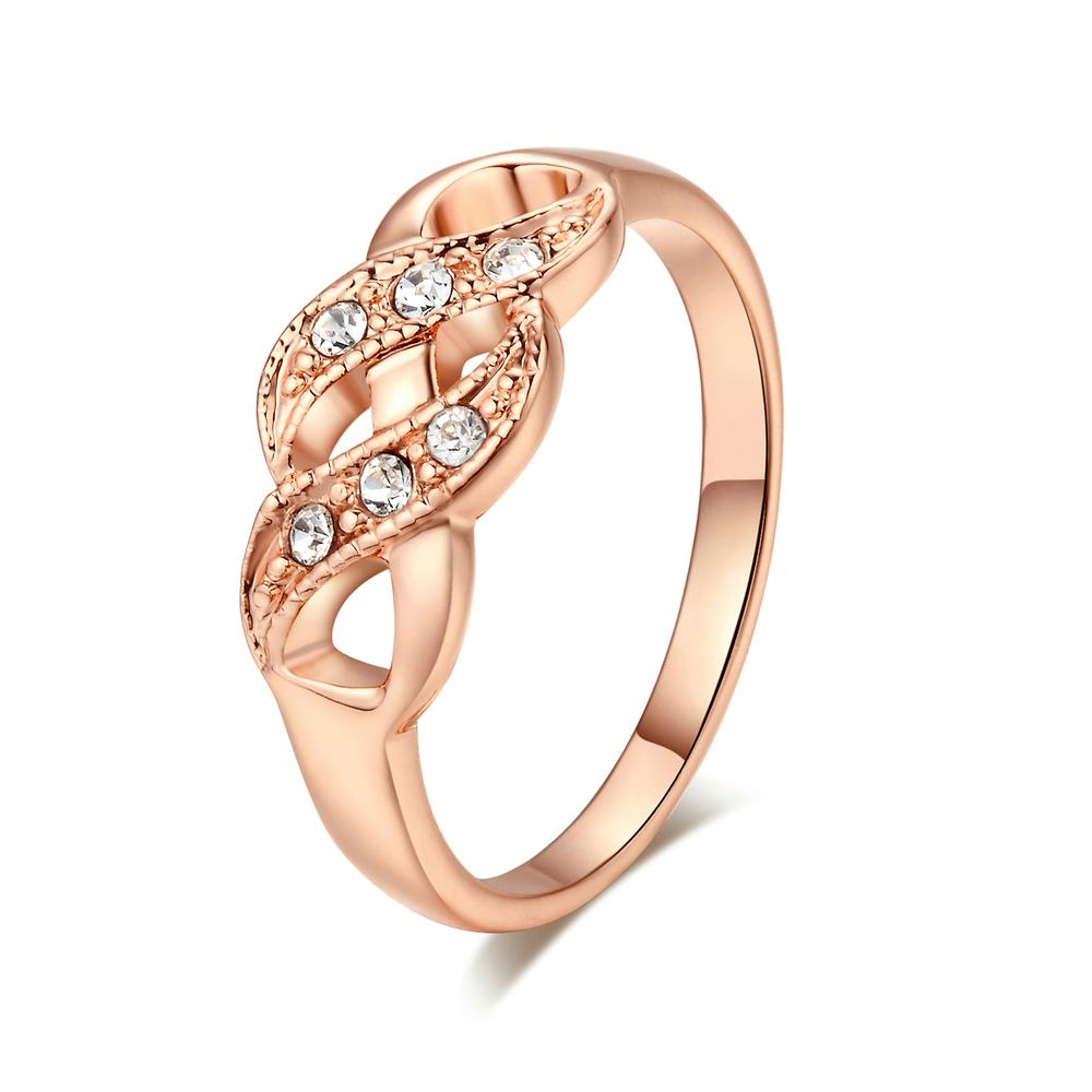 

ZHOUYANG Ring For Women Simple Style Wave Shape Austrian Crystals Rose Gold Color & Silver Color Fashion Jewelry ZYR334 ZYR226 9
