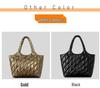 Women's Large Capacity Quilted Nylon Tote Bag for Autumn and Winter