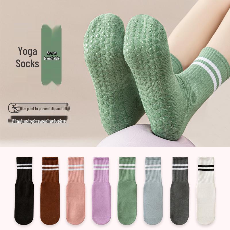

Women s Non-Slip Dance & Yoga Mid-Calf Socks with Stripes One Size (35-40)