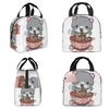 Kawaii Ramen Cat Insulated Lunch Bag for Kids School Cooler Thermal Food Box Tote Portable Lunch Boxes Container