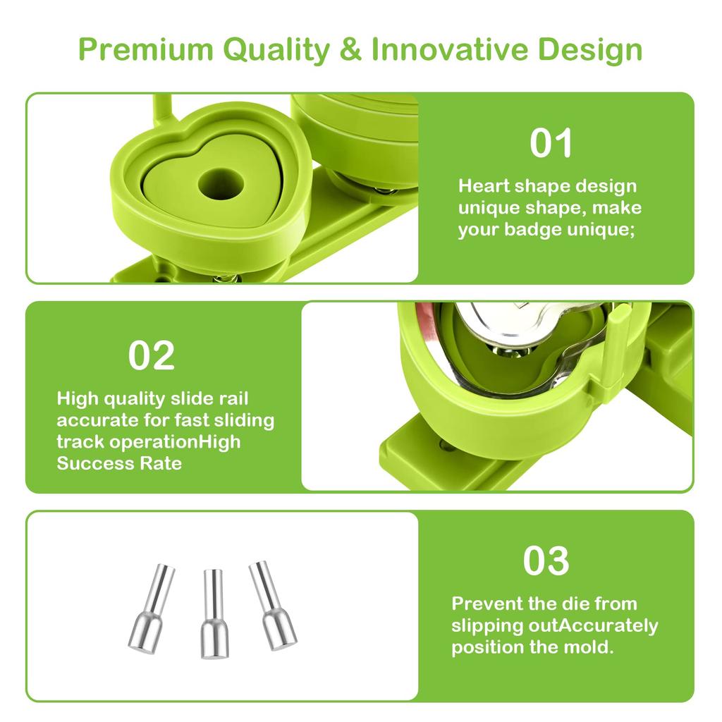 58mm Mold for Can Badge Can Badge Maker Idol School Entrance Gift Heart-Shaped Machines, Heart-Shaped Base, Pink, Merchandise, Crafts, Handmade,