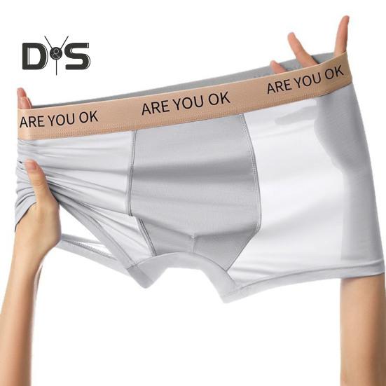 Menn Bokser Undertøy Middels høyde Patchwork Farge Ice Silke Shorts Truser Ultratynn Pustende Sommer Undertøy