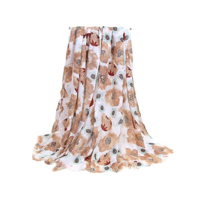 Lady Fashion Printed Satin Scarf Female Beach Loose Colorful Shawls Outdoor Travel Sun Protection Long Silk Scarf