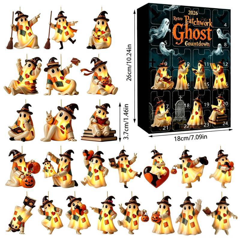 Halloween Ghost Patch Acrylic Hanging Calendar Countdown Toy For Kids And Family Fun