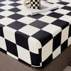 Checkered Pattern Fitted Bed Sheet Elastic Band Breathable Mattress Cover All-inclusive Washable Mattress Protector Single Bed
