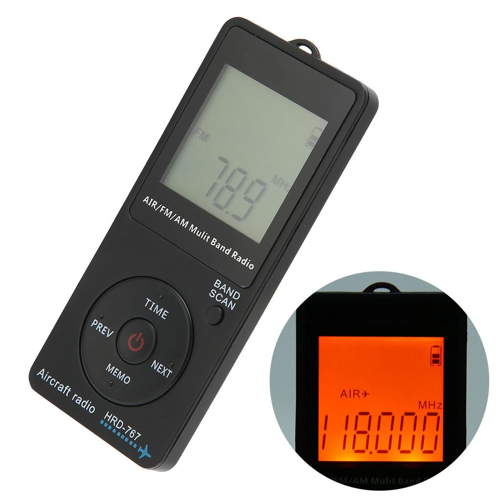 Aircraft Band Radio HRD‑767 Portable Radio Aircraft Band Automatic Power Off FM/AM/AIR Radio with Earphone Radio with Earphone