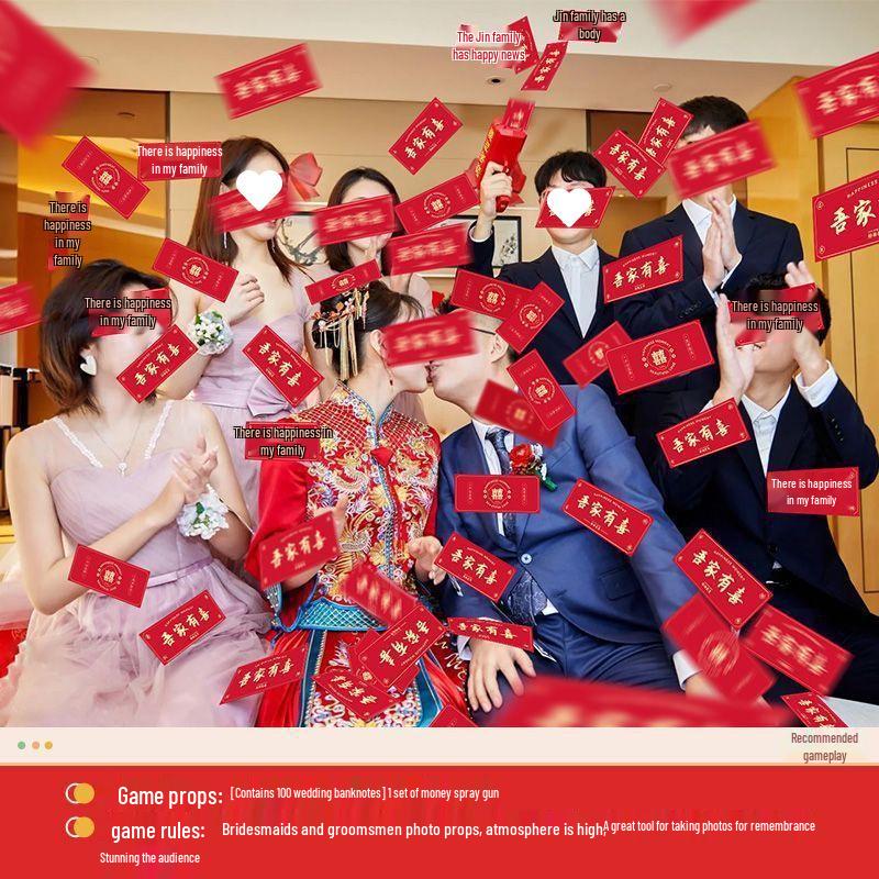 Happy Event Money Gun: Creative Wedding Game for Door Blocking & Reception Includes Battery with Order