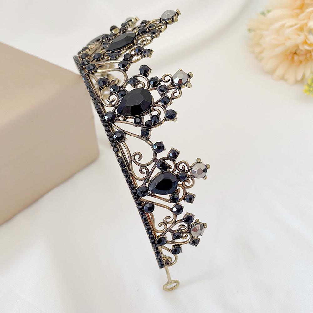 Black Bridal Female Crown Jewelry Rhinestone Color Crown Headband Hair Accessories Bridal Wedding Tiara Hair Accessories