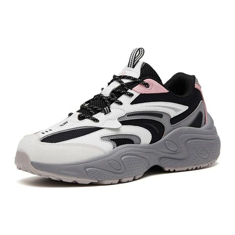 Anta C37 Series Shock Absorbing Non-Slip Durable Low-Top Sports Casual Shoes Women Sneakers Black White Pink 922318890-4