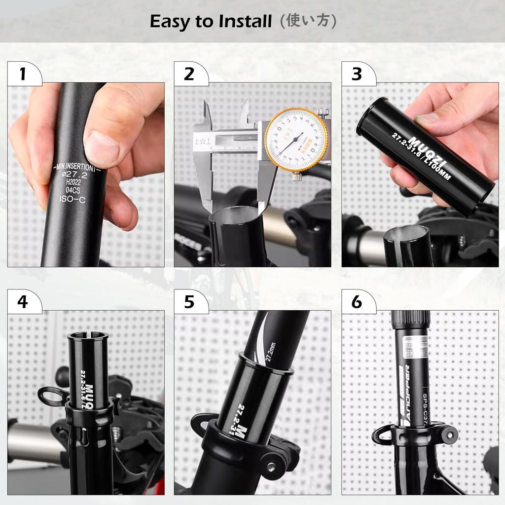 TRIWONDER Seatpost Shim Adapter Universal Bicycle Seatpost Sleeve Seatpost Shim