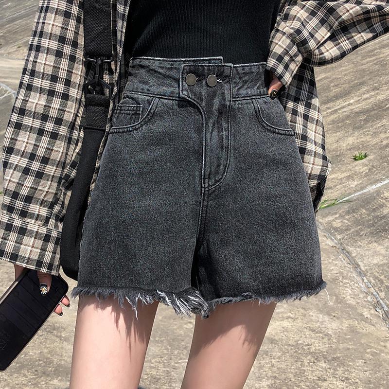 Summer Denim Shorts High Waist Denim Wide Leg Pants Women