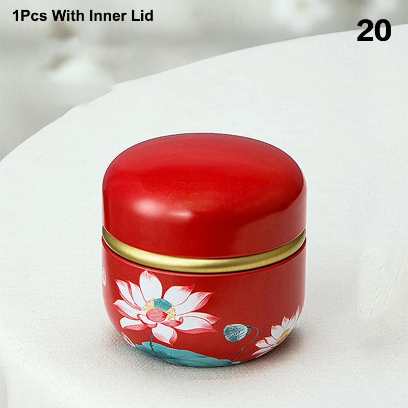 Tea Caddy Tea Box Containers Candle Cans Coffee Candy Snacks Sealed Iron Jars Floral Pattern Small Portable Storage Boxes