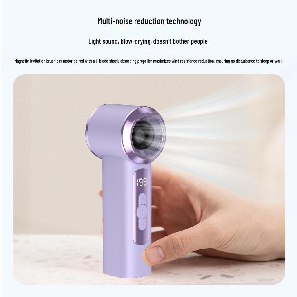 T238 High-Speed Handheld Fan with 199 Gears, USB Charging, and Digital Display
