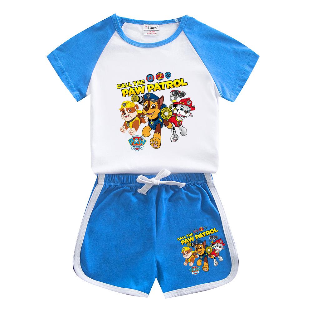 Paw Patrol Kids' Cotton T-Shirt & Shorts Set - Summer Style Boys' Casual Outfit