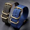 Weave Nylon Strap Gold Silver Black Ring Buckle Ribbed Watchband 18mm 20mm 22mm 24mm for Omega Military Braid Sport Men Bracelet