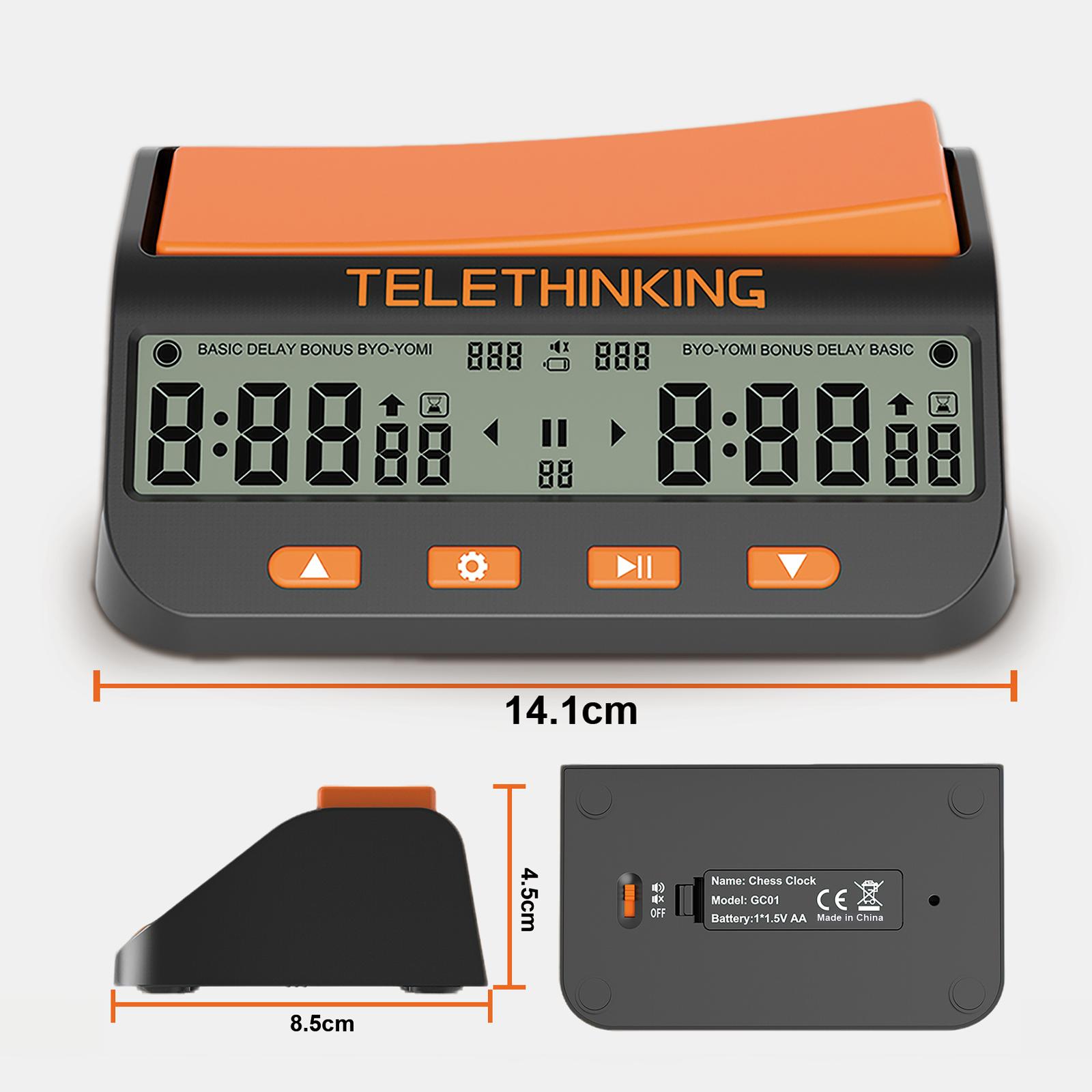 GC01 Digital Chess Timer Multipurpose Portable Professional Chess Clock Count Up/Down Precision Board Game Timer Stopwatch
