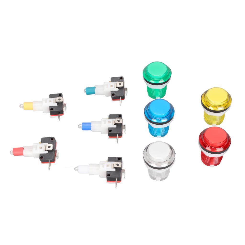 32mm Arcade Game Push Button 5 Colors LED Light Self Reset DIY Arcade Machine Button Switch for Gamepads