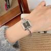 Square Steel Strap Bracelet Watch, Thin Strap Small Gold Watch Temperament Light Luxury Watch