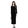 Shisanxing Quality Autumn/Winter evening gowns for women's light luxury niche design styles, annual gala hosting and performance velvet dresses