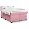 VidaXL Slat Bed Base and Mattress Dark Pink 140x200cm Velvet, Bed, Platform Bed, Panel Bed, Furniture of 3286335
