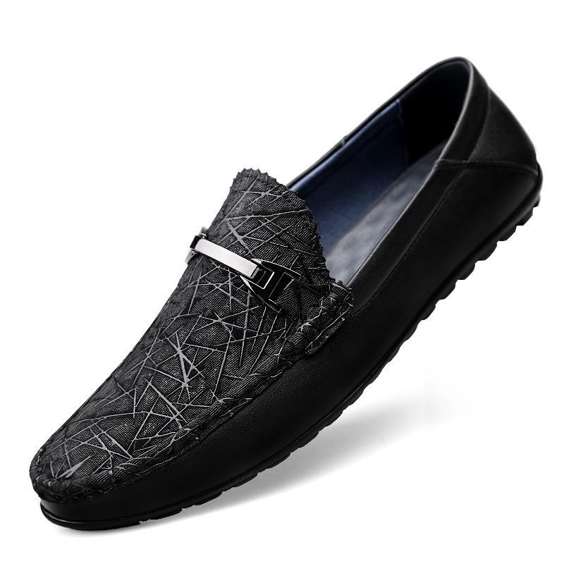 Men's Fashionable Cowhide Loafers - Breathable, Soft Sole Casual Driving Moccasins