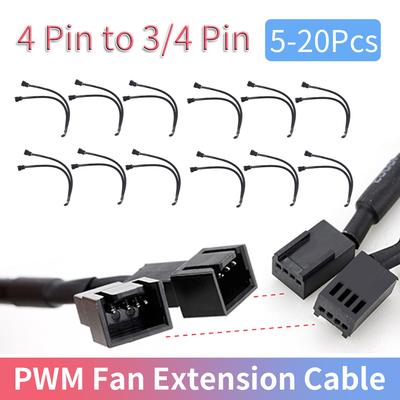 5-20Pcs 1007 24AWG Motherboard CPU PC Cases Fan 4 Pin Extension Y Splitter Cable 4 Pin To 3/4 Pin Household Computer Accessories