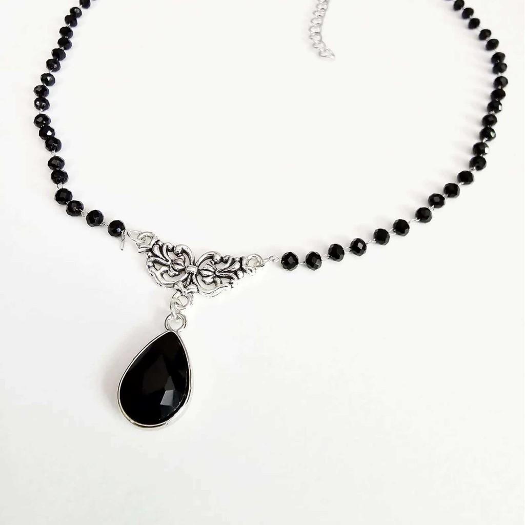 Gothic Style Necklace With Waterdrop Pendant For Women Party Wear