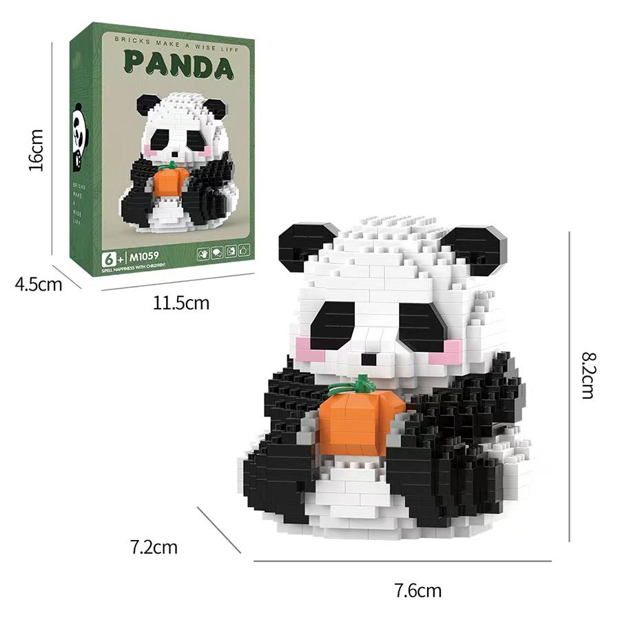 Kawaii Panda Series Micro Particle Building Block Creative Cute Animal DIY Assembled Models Bricks Toys For Kids Birthday Gifts